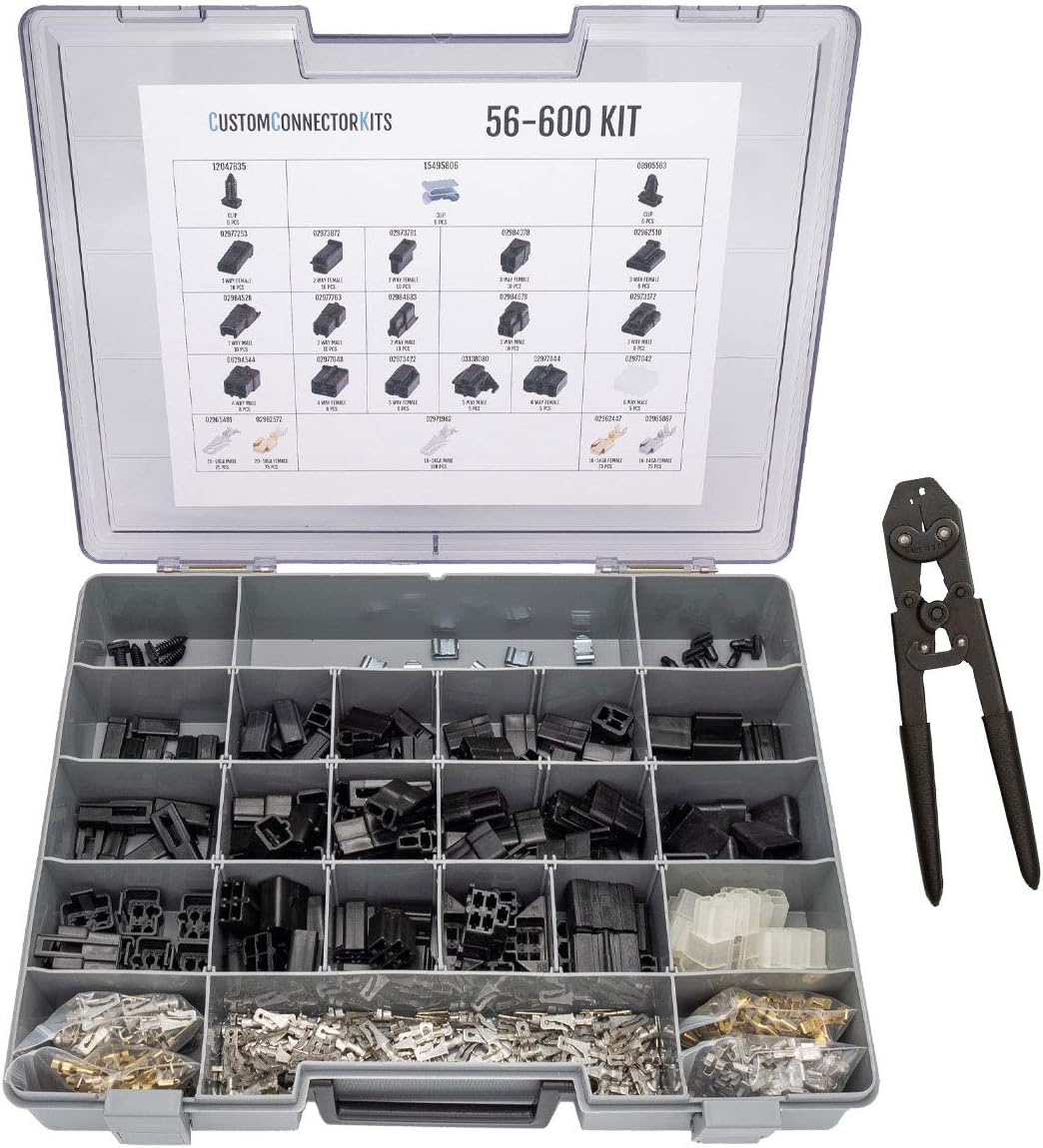Automotive Electrical Connectors 20-12 Gauge 600 Piece Kit with Crimp Tool K15381