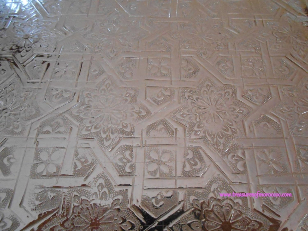 Handmade Silver Moroccan Tea Tray X928786