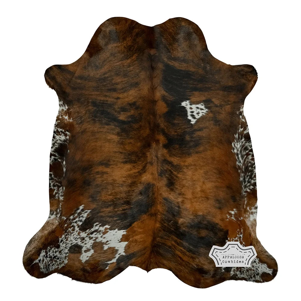 Medium Tricolor Cowhide Rug 5' x 7' R4688