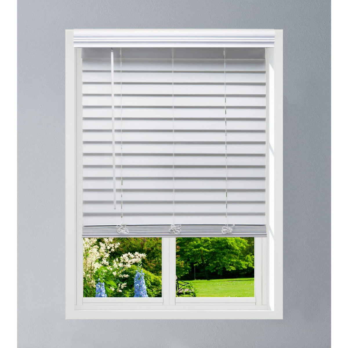 White Faux Wood Cordless Blinds D1940