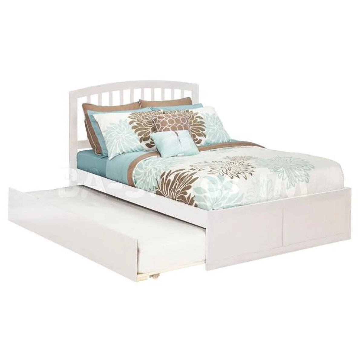 White Twin Size Trundle Bed T4978