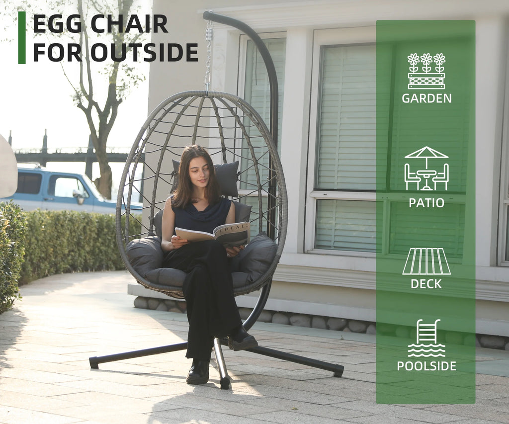Indoor Outdoor Egg Swing Chair with Soft Cushion C786