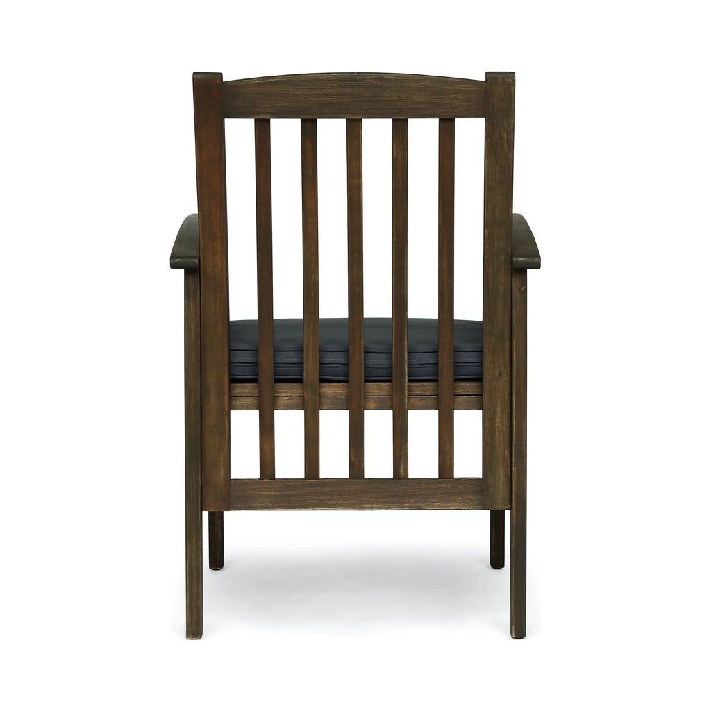 Acacia Wood Outdoor Dining Chairs with Cushion, Set of 2 J867688