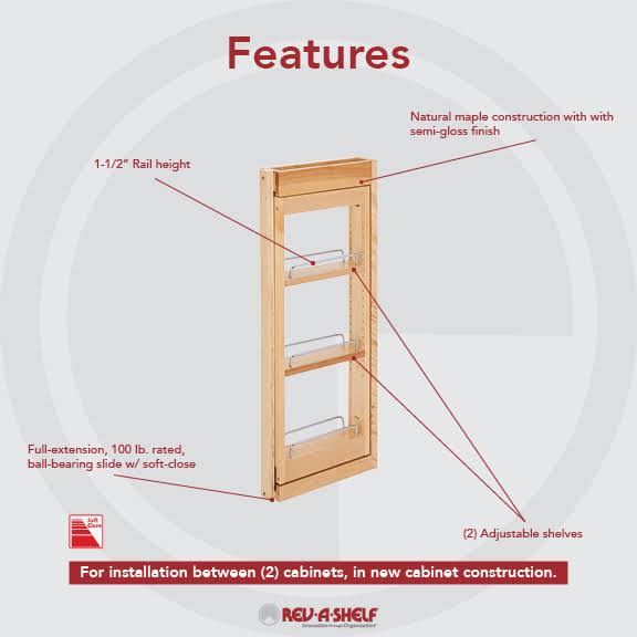 3 in. W x 30 in. H Pull-Out Cabinet Wall Filler with Soft-Close N706443