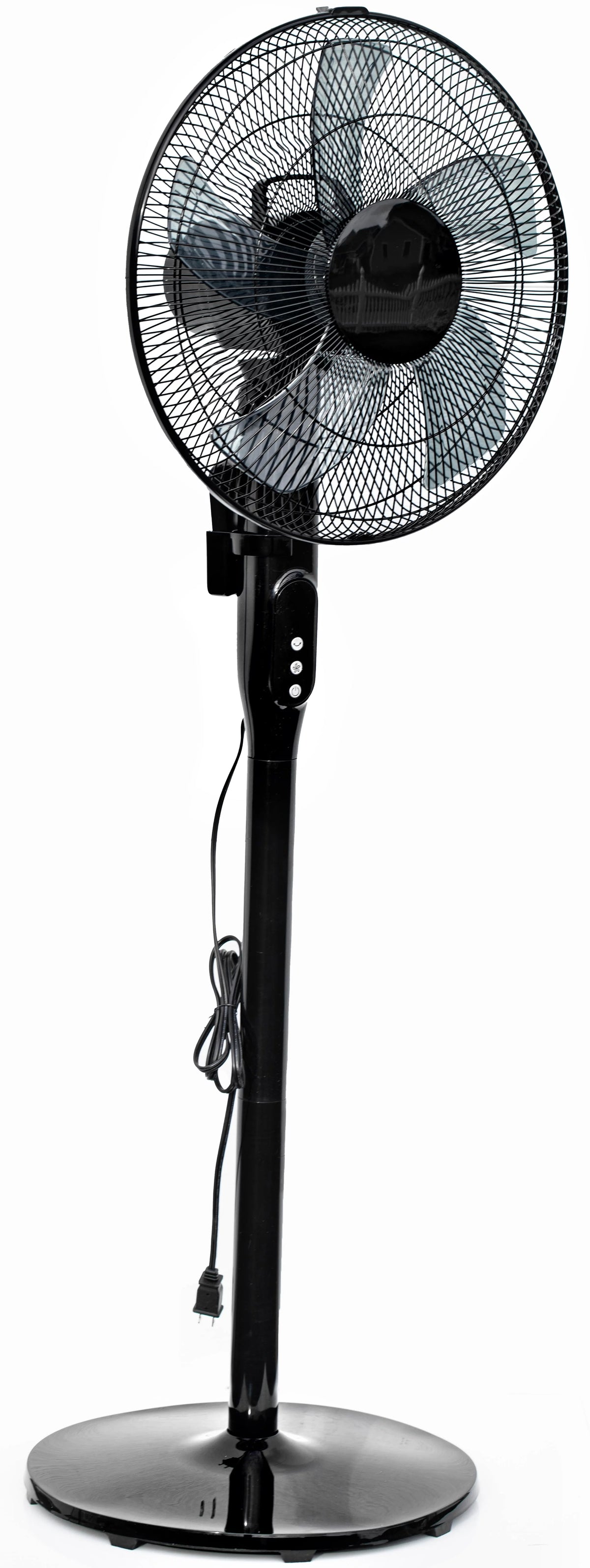 16 12-Speed Adjustable Height Quiet Pedestal Fan with Digital Display & Remote Control, Black K6541