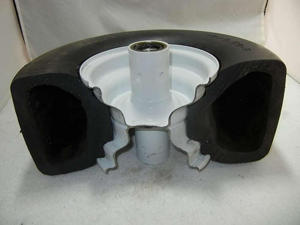 Set of 2 No Flat Free Solid Tires 13x5.00-6 Wheel Assemblies Y9976