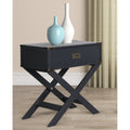 Black Wood End Table with Drawer J836559