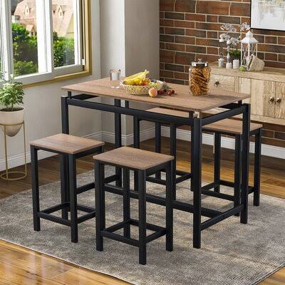 5 Piece Counter Height Dining Set Dark Brown M629
