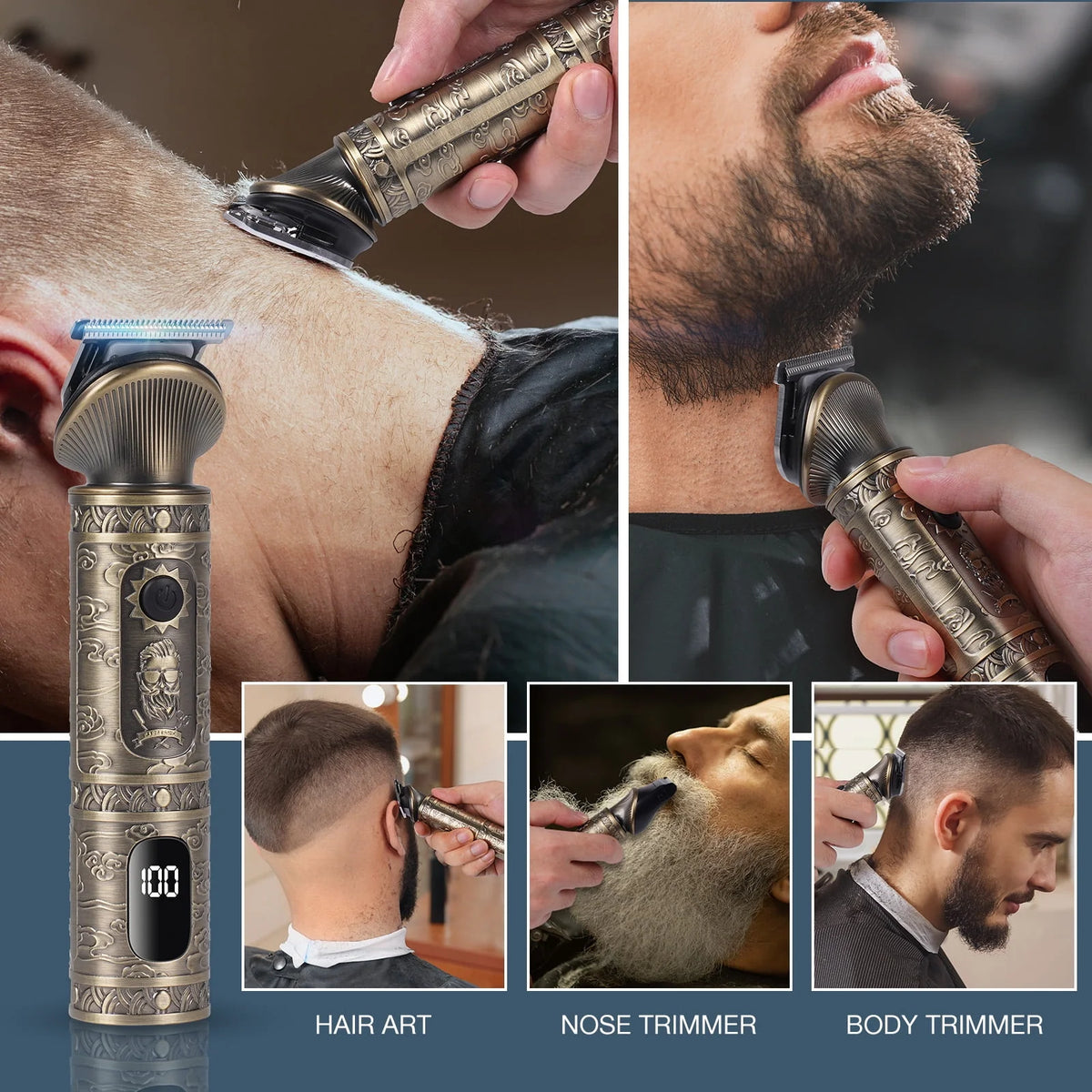 6-in-1 Cordless USB Rechargeable T-Blade Beard Trimmer Q706108