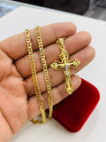 Two Tone Jesus Christ Pendant Crucifix Necklace S2762