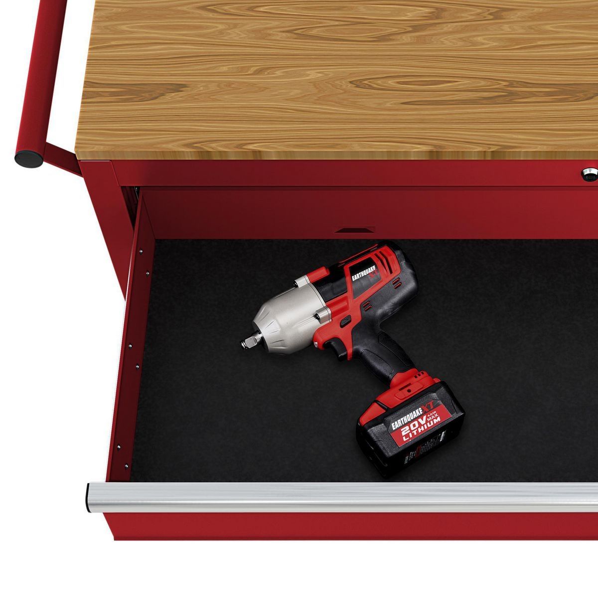 46 in. Mobile Workbench with Solid Wood Top O606312