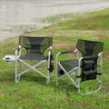 Green Padded Folding Oversized Directors Chair with Side Table Y96427