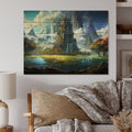 Castles Print on Natural Pine Wood V656588