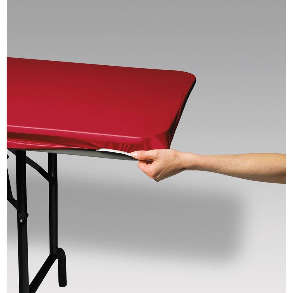 Real Red Plastic Tablecover 60 inch Round E123