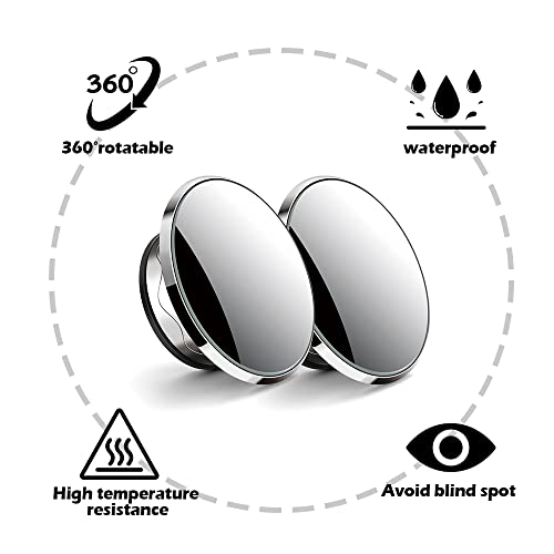 2 Pack Car Blind Spot Mirror with 9D Glass, 360° Adjustable (Black) X2272
