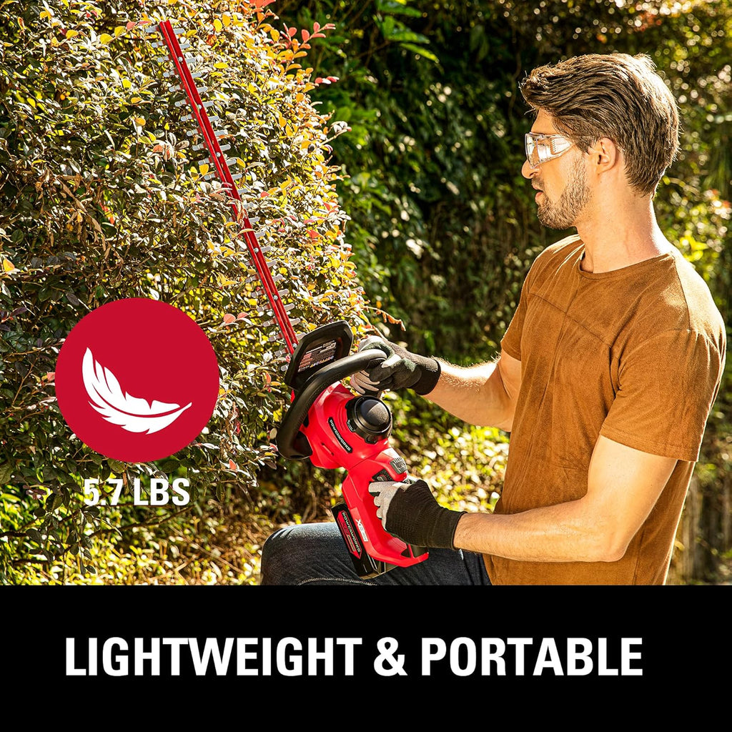 40V 24 Inch Cordless Hedge Trimmer with 2Ah Battery and Charger H2966