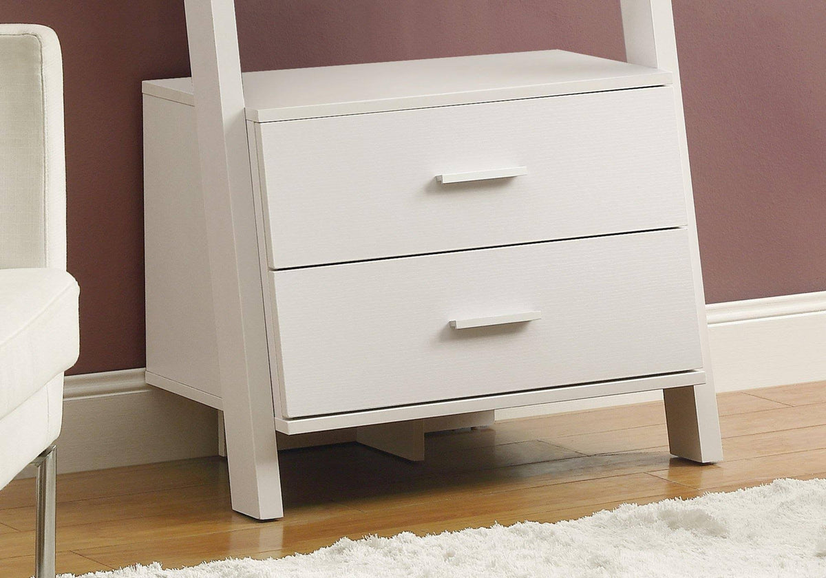 White Particle Board Bookcase with 2 Storage Drawers C444324