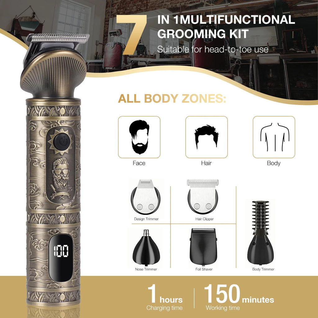 6-in-1 Cordless USB Rechargeable T-Blade Beard Trimmer Q706108