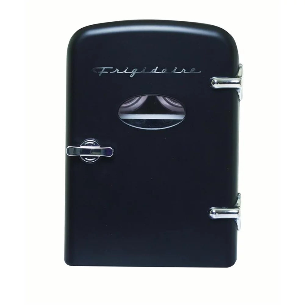 Portable Retro 6-can 4 Liters Mini Fridge Black X5534