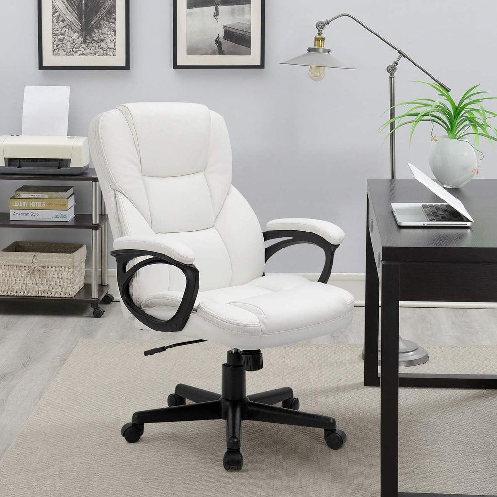 Black Faux Leather High-Back Executive Office Chair with Lumbar Support P869