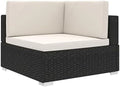 Gray Poly Rattan Sectional Corner Chair with Cushions G237