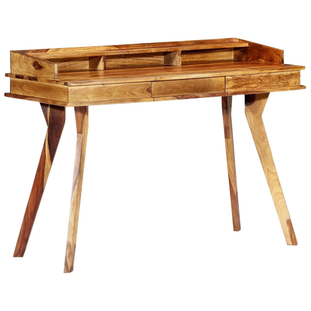 Sheesham Wood Writing Desk with 3 Storage Compartments and 1 Drawer E875
