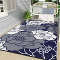 Waterproof Plastic Outdoor Rug, blue&white, 5'x8' E1466