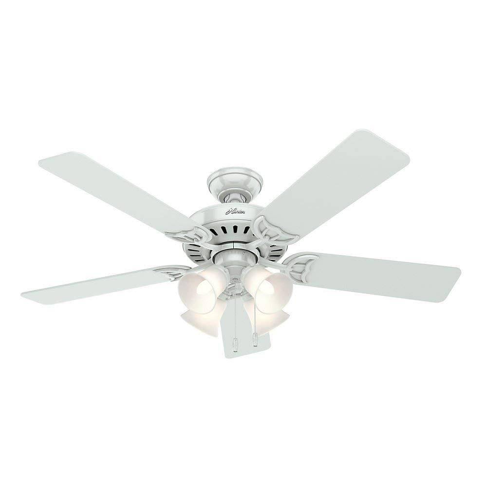 52-Inch Ceiling Fan with Five White Bleached Oak Blades K99694