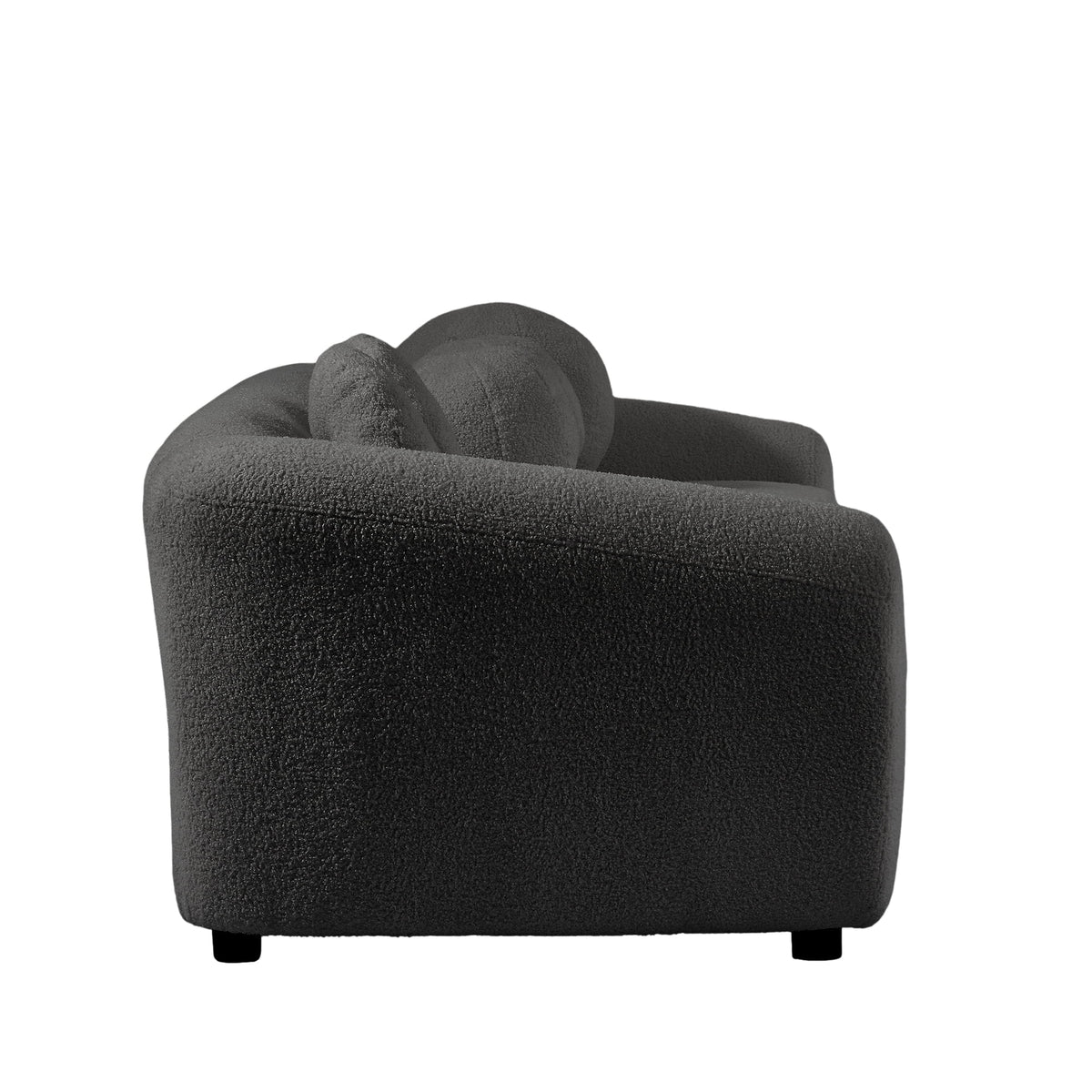 87.7" Gray Teddy Upholstered 3 Seater Sofa with 5 Pillows K188717