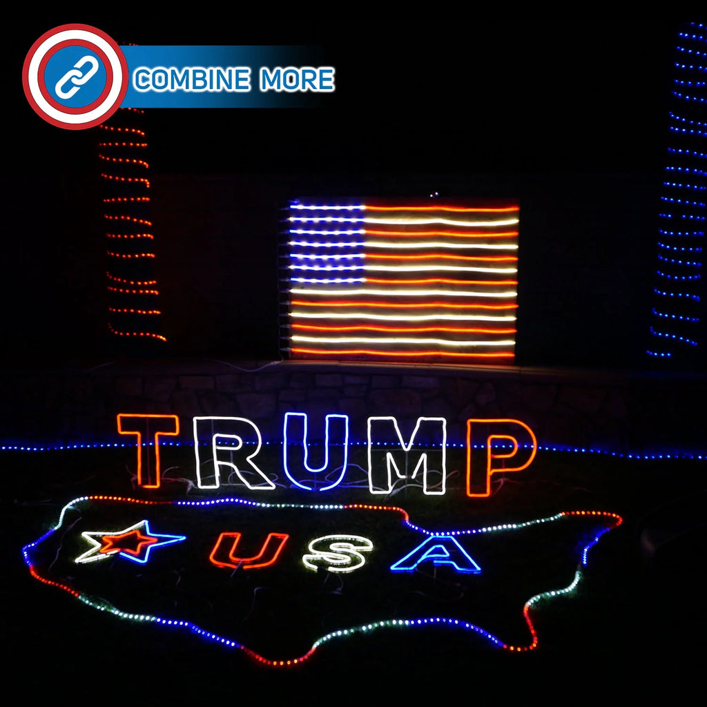 Patriotic American Flag Neon Lights 5'x3' Waterproof Decorations I569230