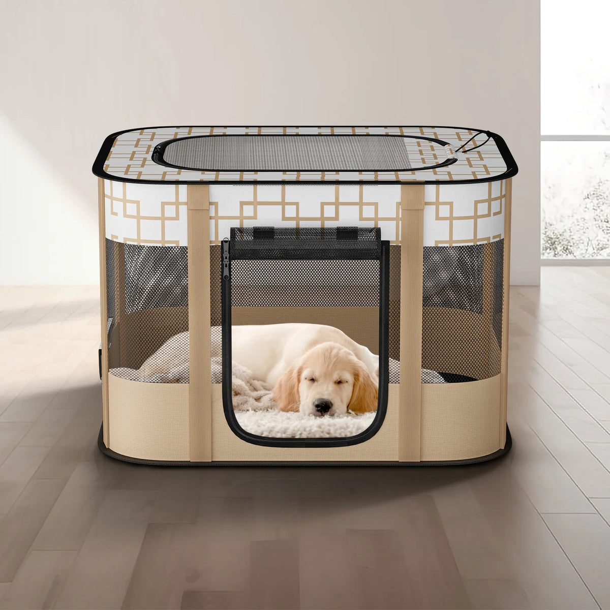 Foldable Pet Playpen with Removable Shade Cover G650