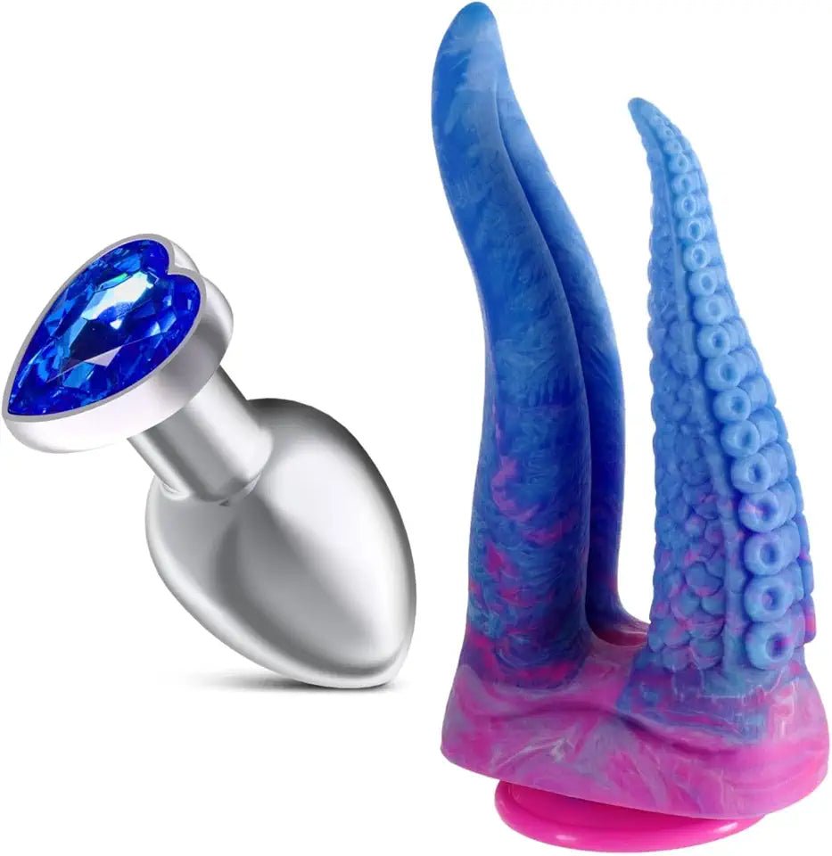 Heart Shaped Anal Butt Plugs Double-Ended Dildo E32583