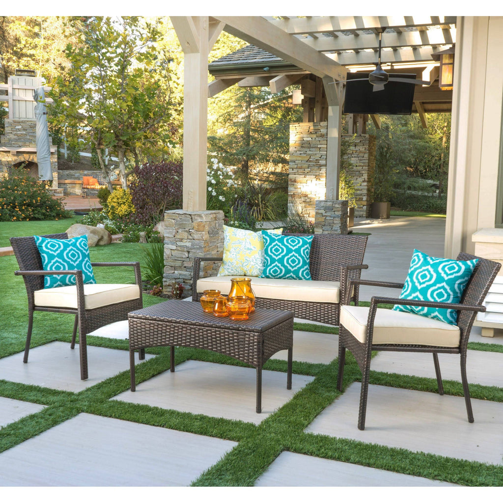Brown 4pc Wicker Chat Set C300836