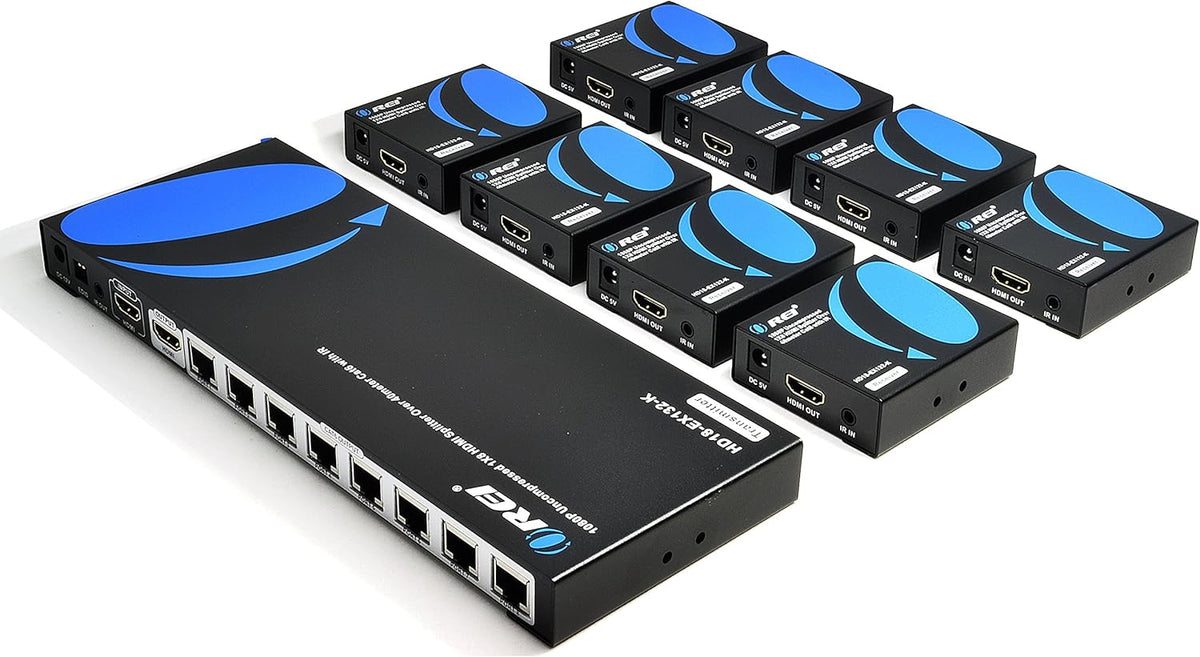 1x8 HDMI Extender Splitter Over Single Cable CAT5e/6/7 Full HD with IR Remote M225