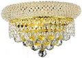 2 Light 12 Inch Gold Wall Sconce with Clear Crystals U417