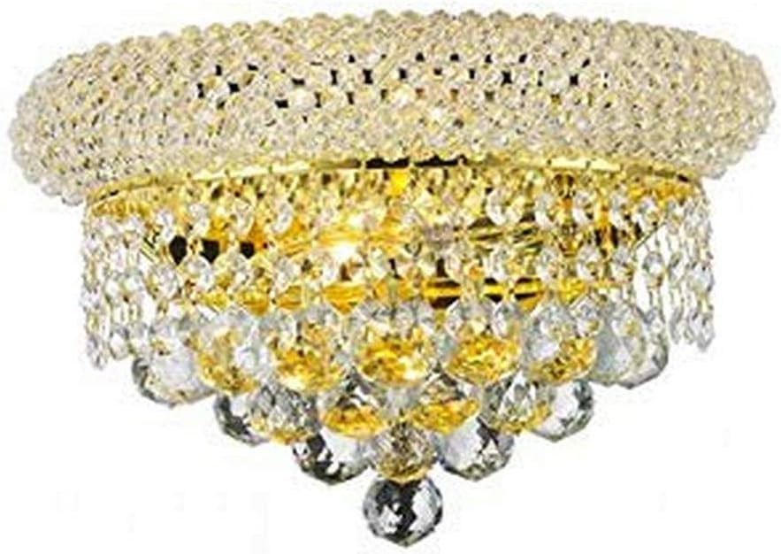 2 Light 12 Inch Gold Wall Sconce with Clear Crystals U417