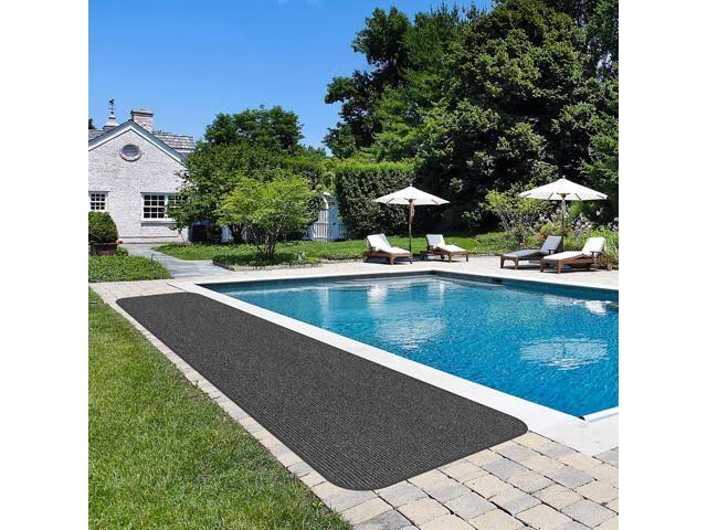 Charcoal Black Skid-Resistant Heavy-Duty Carpet Runner U982323