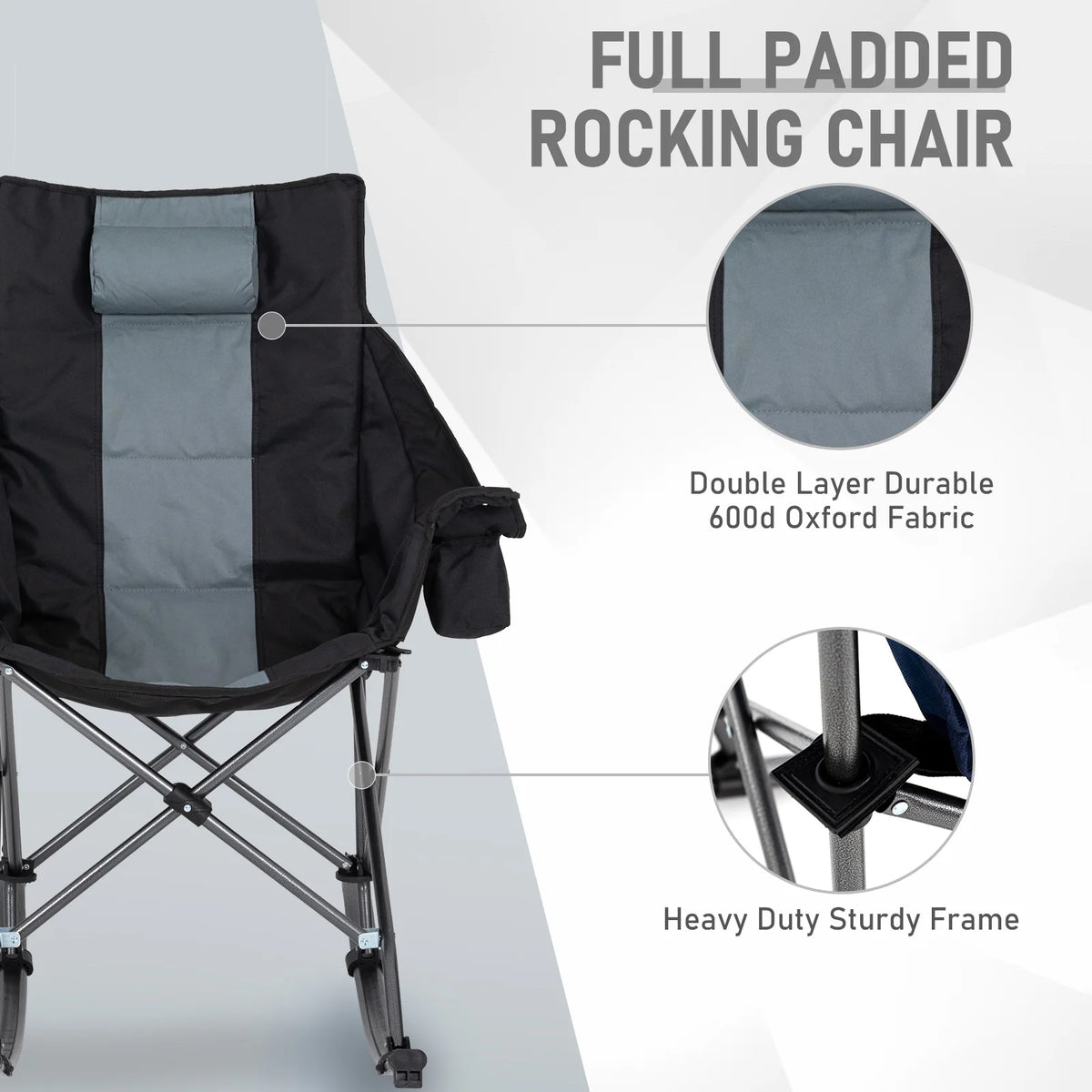 Folding Rocking Camping Chair with Carry Bag H4118