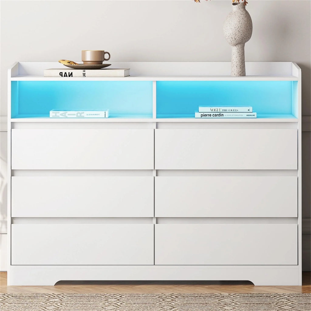 White 6 Drawer Dresser Z740676