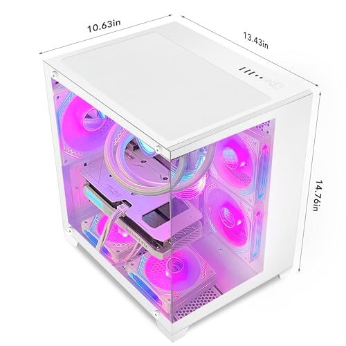 White Gaming PC Desktop with AMD Ryzen 7 5700G, RTX 4060 8GB, 32GB DDR4 RAM, 1TB M.2 PCIE SSD, Windows 11 Pro R6516