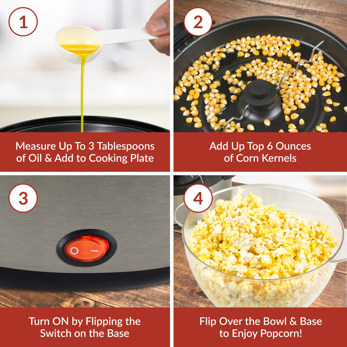 6-Quart Stainless Steel Popcorn Popper D7265