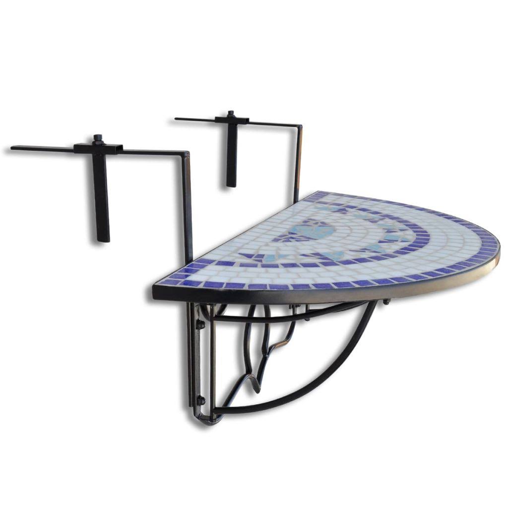 Mosaic Balcony Table Hanging Semi-Circular Terracotta Y21528