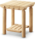 Cedar Log Nightstand Rustic Natural Unfinished Wood End Table J391