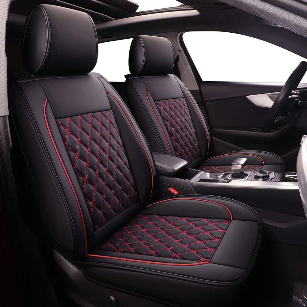 Black&Red Leather Car Seat Covers X6558