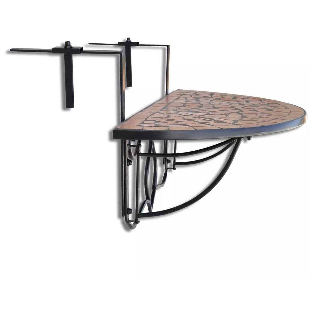 Mosaic Balcony Table Hanging Semi-Circular Terracotta Y21528