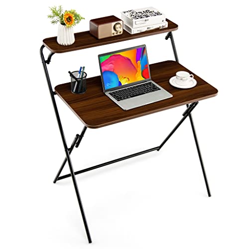 2 Tier Folding Brown Desk X877