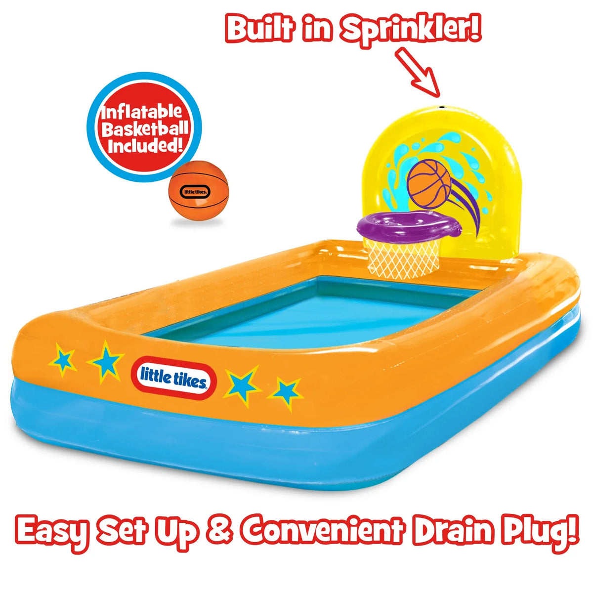 Inflatable Pool with Basketball Hoop and Ball D311254