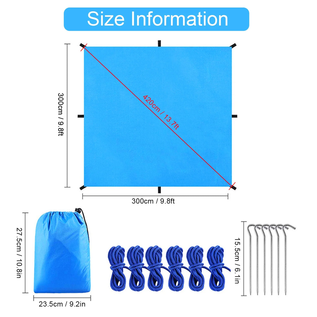 Waterproof Camping Tarp Hammock Sunshade Tent Rain Shelter Lightweight Canopy S23124