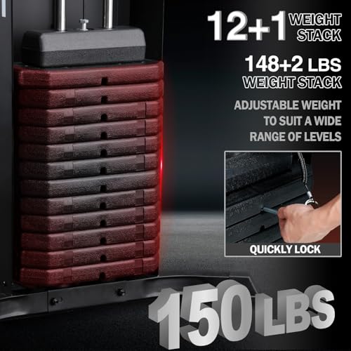 150LBS Weight Stack Multifunctional Home Gym Equipment S50677