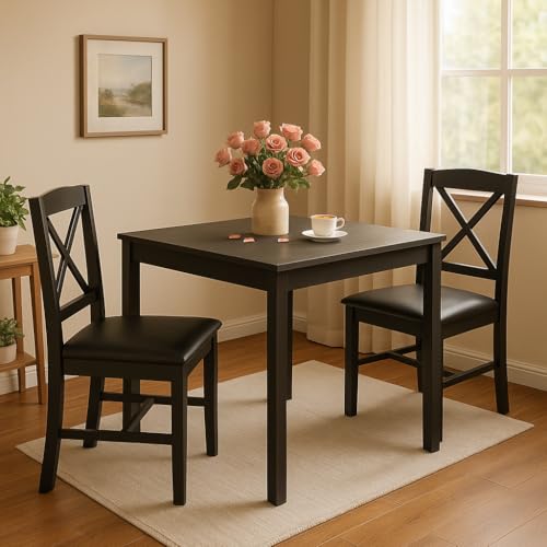 Mid-Century Modern 3-Piece Dining Table Set with 2 Chairs E83099